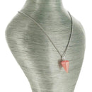 aqasha® Halskette Halskette mit Anhänger - Quarz - Kegel - Rot (2,6x1,4 cm)