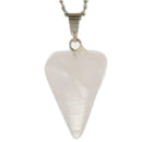 aqasha® Halskette Halskette mit Anhänger - Rosa Quarz - Kegel (2,6x1,4 cm)