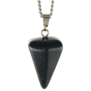 aqasha® Halskette Halskette mit Anhänger - Sandstein - Kegel - Braun (2,6x1,4 cm)