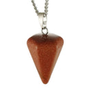 aqasha® Halskette Halskette mit Anhänger - Sandstein, Pallisandro - Kegel - Braun (2,6x1,4 cm)