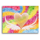 Sonja Ariel von Staden Kunstdruck Poster / 40x30 cm Herzbild: Geflügeltes Regenbogen Herz - Kunstdruck