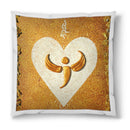Sonja Ariel von Staden Kunstdruck Kissen / 40x40 cm Herzbild: Goldener Engel-Liebessegen- Kunstdruck