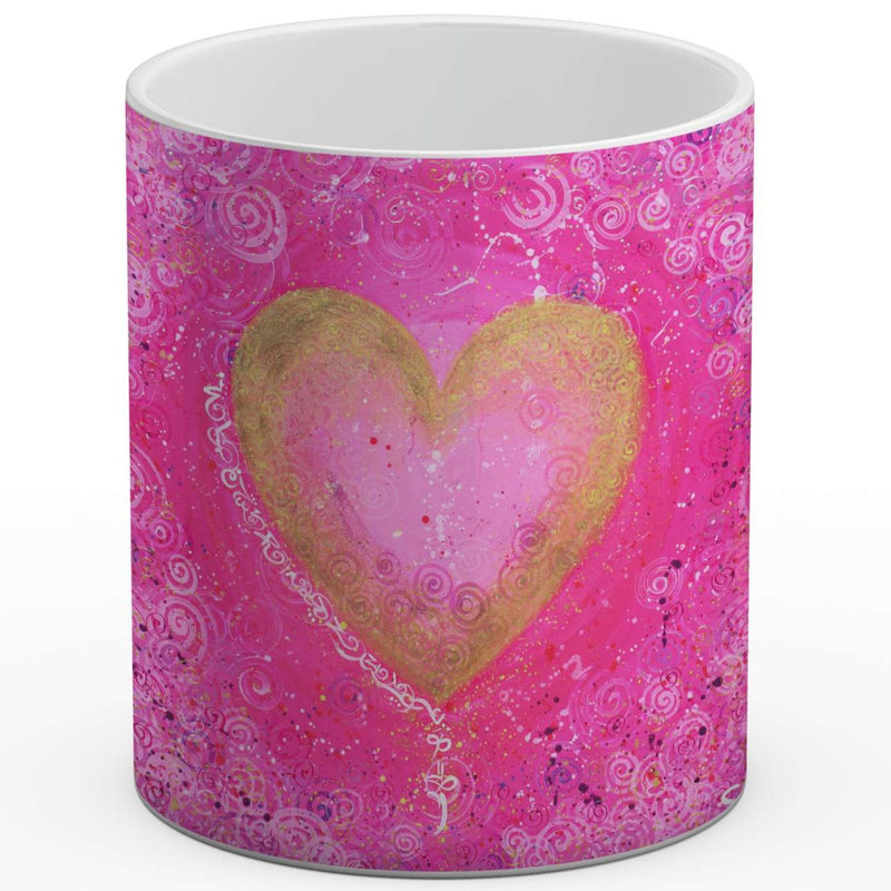 Sonja Ariel von Staden Kunstdruck Tasse / 325 ml (Variation 1) Herzbild: Liebe ist alles rosa - Kunstdruck