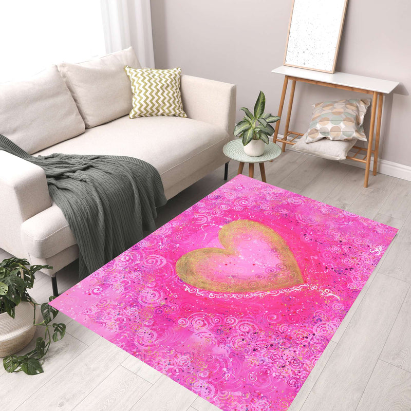 Sonja Ariel von Staden Kunstdruck Teppich / 70x50 cm Herzbild: Liebe ist alles rosa - Kunstdruck
