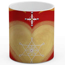 Sonja Ariel von Staden Kunstdruck Tasse / 325 ml Herzbild: SchöpfungsLicht Macht des Herzens - Kunstdruck