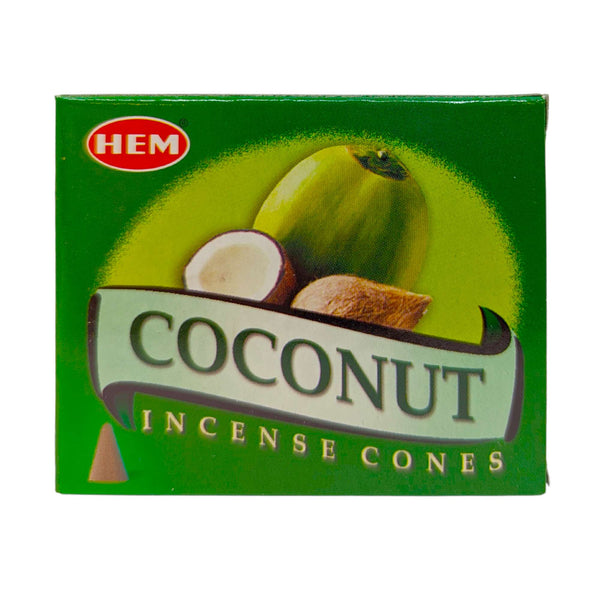 HEM Coconut, coconut incense cones, 10 cones, 3cm, burning time 20min