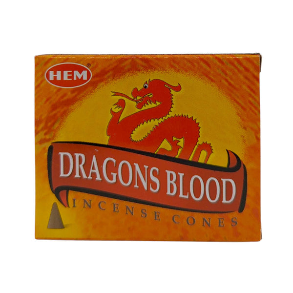 Conos de incienso HEM Dragons Blood, Sangre de Dragon 10 conos, 3cm, tiempo de combustión 20min