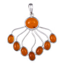 aqasha® Anhänger Karneol, Sterlingsilber 925 - Halskette (3,6x4,1 cm)