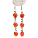 aqasha® Ohrringe Karneol, Sterlingsilber 925 - Ohrschmuck (4x0,7 cm)