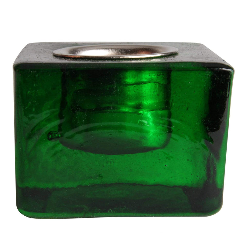 aqasha® Kerzenhalter - Glas - Herzchakra - grün (4,5x3,5 cm, Öffnung: Ø = 2,2 cm)