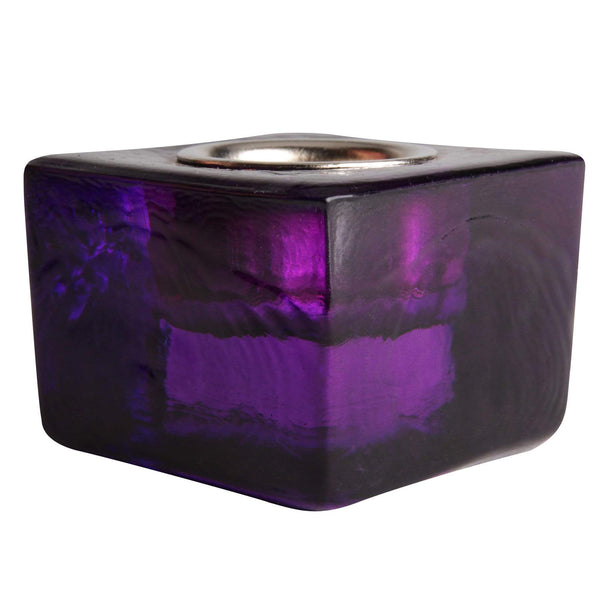 aqasha® Kerzenhalter - Glas - Kronenchakra - violett (4,5x3,5 cm, Öffnung: Ø = 2,2 cm)