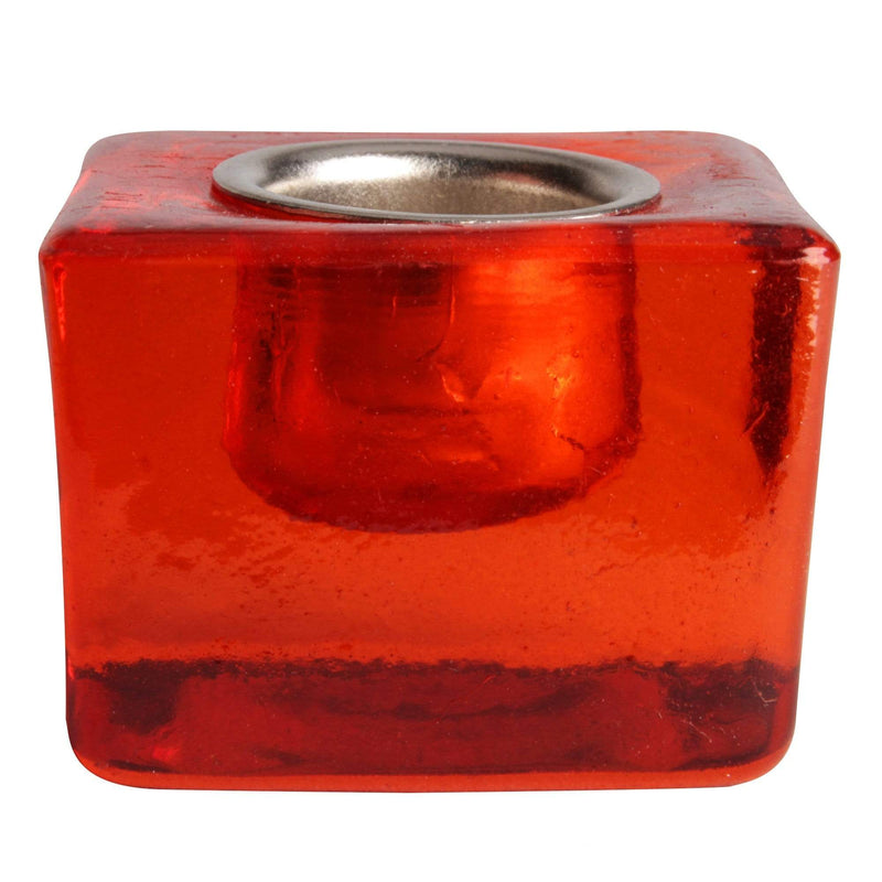 aqasha® Kerzenhalter - Glas - Sakralchakra - orange (4,5x3,5 cm, Öffnung: Ø = 2,2 cm)