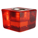 aqasha® Kerzenhalter - Glas - Sakralchakra - orange (4,5x3,5 cm, Öffnung: Ø = 2,2 cm)