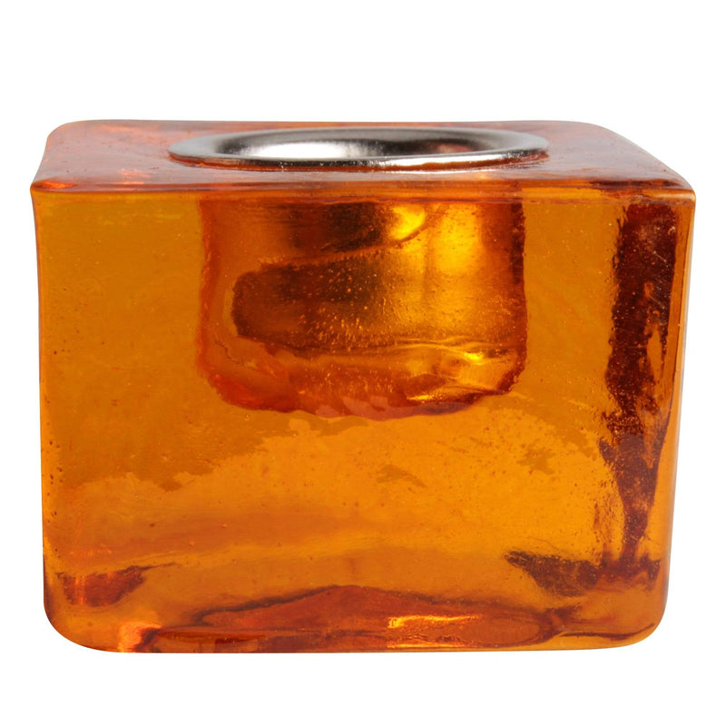 aqasha® Kerzenhalter - Glas - Solarplexuschakra - gelb (4,5x3,5 cm, Öffnung: Ø = 2,2 cm)