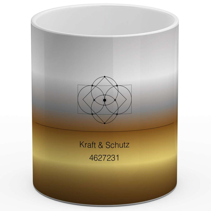 Malkiel Dietrich Kunstdruck Tasse / 325 ml Kraft & Schutz - Zahlencode Projektion