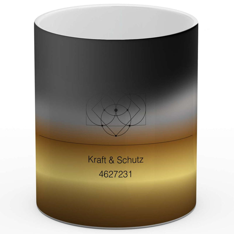 Malkiel Dietrich Kunstdruck Tasse / 325 ml (Thermoeffekt) Kraft & Schutz - Zahlencode Projektion