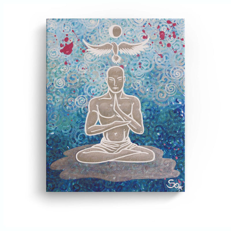 Sonja Ariel von Staden Kunstdruck Leinwand / 40x30 cm Kraftbild: Buddha des Friedens - Kunstdruck