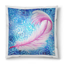 Sonja Ariel von Staden Kunstdruck Kissen / 40x40 cm Kraftbild: Engelfeder der Liebe und Klarheit - Kunstdruck