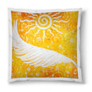 Sonja Ariel von Staden Kunstdruck Kissen / 40x40 cm Kraftbild: Engelfeder Sonnenkraft - Kunstdruck