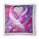 Sonja Ariel von Staden Kunstdruck Kissen / 40x40 cm Kraftbild: Engelfedern der Selbstliebe - Kunstdruck