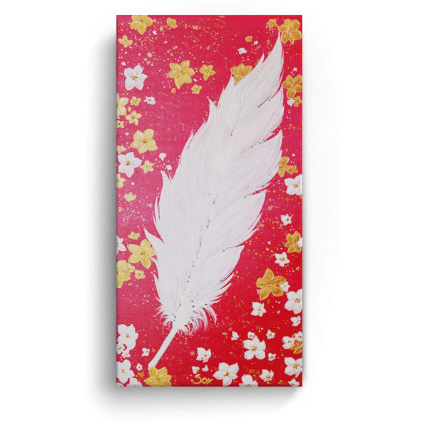 Sonja Ariel von Staden Kunstdruck Acrylglas-Bild / 60x30 cm Kraftbild: Große Blüten-Engelfeder - Kunstdruck