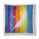 Sonja Ariel von Staden Kunstdruck Kissen / 40x40 cm Kraftbild: Kleine Regenbogen-Feder - Kunstdruck