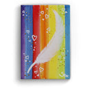 Sonja Ariel von Staden Kunstdruck Leinwand / 30x20 cm Kraftbild: Kleine Regenbogen-Feder - Kunstdruck