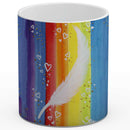 Sonja Ariel von Staden Kunstdruck Tasse / 325 ml Kraftbild: Kleine Regenbogen-Feder - Kunstdruck