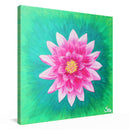 Sonja Ariel von Staden Kunstdruck Leinwand / 20x20 cm Kraftbild: Leuchtender Lotus grün - Kunstdruck