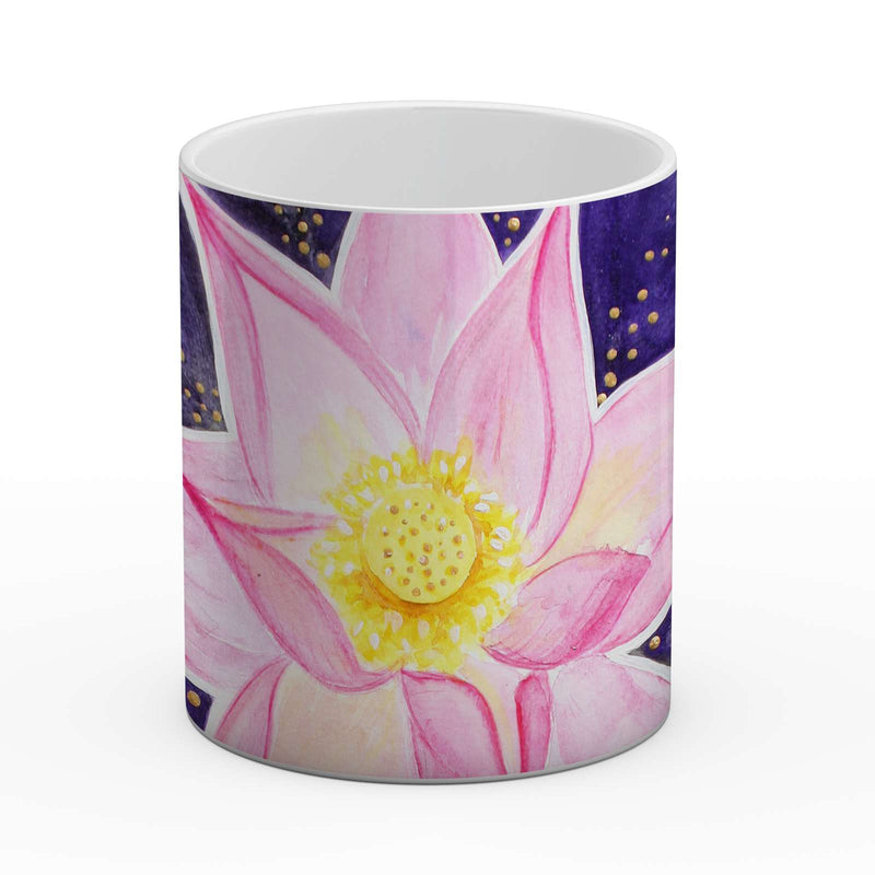 Sonja Ariel von Staden Kunstdruck Tasse / 325 ml Kraftbild: Leuchtender Lotus lila - Kunstdruck