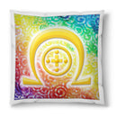 Sonja Ariel von Staden Kunstdruck Kissen / 40x40 cm Kraftbild: Regenbogen-Dimensionssymbol Heilung - Kunstdruck