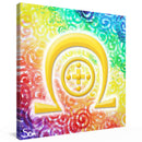 Sonja Ariel von Staden Kunstdruck Leinwand / 20x20 cm Kraftbild: Regenbogen-Dimensionssymbol Heilung - Kunstdruck