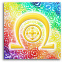 Sonja Ariel von Staden Kunstdruck Poster / 50x50 cm Kraftbild: Regenbogen-Dimensionssymbol Heilung - Kunstdruck