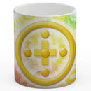 Sonja Ariel von Staden Kunstdruck Tasse / 325 ml Kraftbild: Regenbogen-Dimensionssymbol Heilung - Kunstdruck