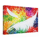Sonja Ariel von Staden Kunstdruck Leinwand / 30x20 cm Kraftbild: Regenbogen-Engelfeder - Kunstdruck