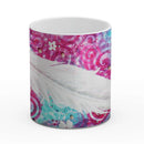 Sonja Ariel von Staden Kunstdruck Tasse / 325 ml Kraftbild: Zarte Mandelblüten-Feder - Kunstdruck