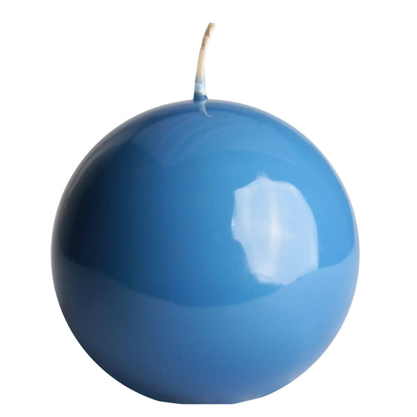 aqasha® Kugelkerze - Paraffin - gelackt - blau (Ø = 8cm)
