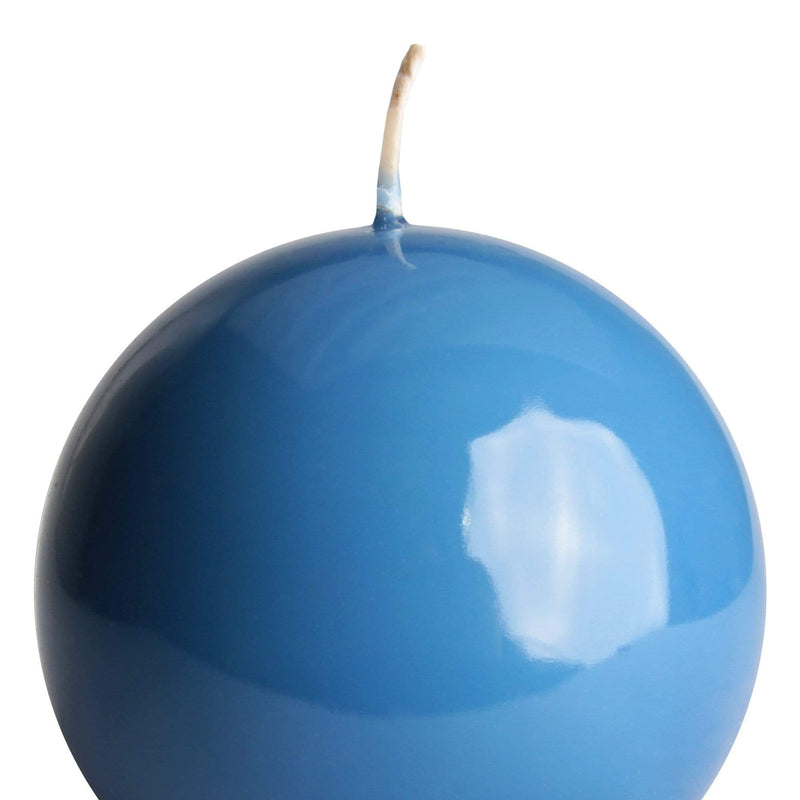 aqasha® Kugelkerze - Paraffin - gelackt - blau (Ø = 8cm)