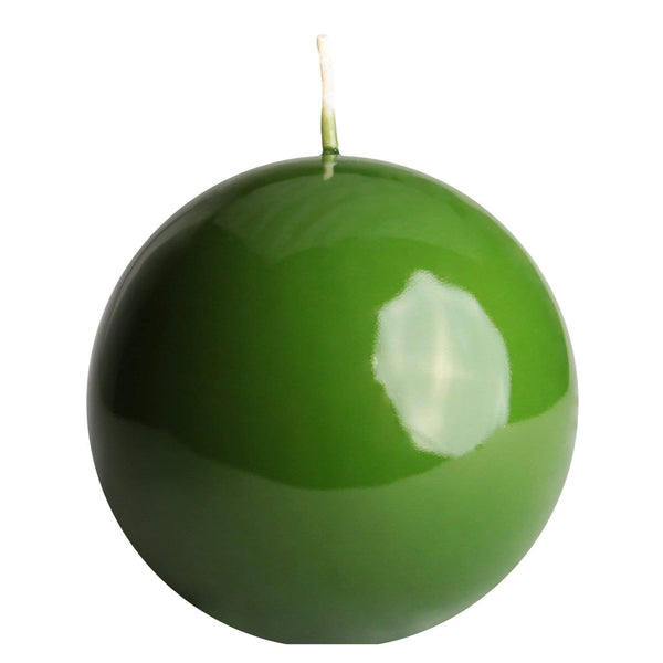 aqasha® Kugelkerze - Paraffin - gelackt - grün (Ø = 8cm)
