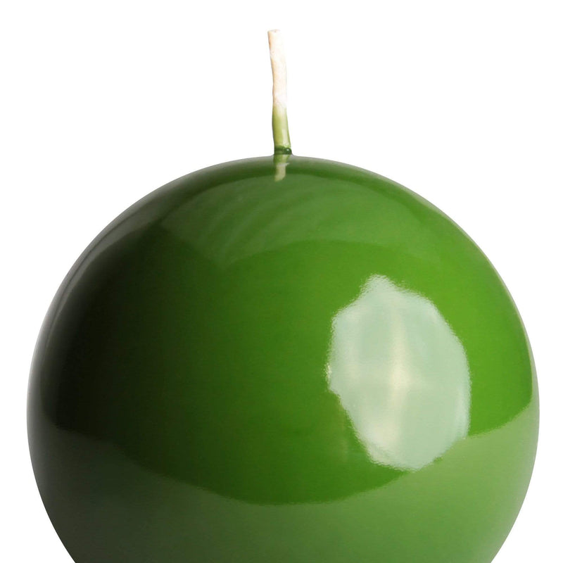 aqasha® Kugelkerze - Paraffin - gelackt - grün (Ø = 8cm)