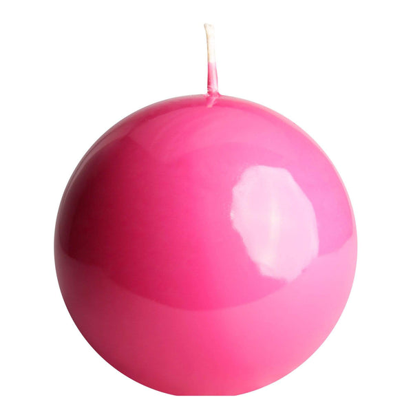 aqasha® Kugelkerze - Paraffin - gelackt - pink (Ø = 8cm)