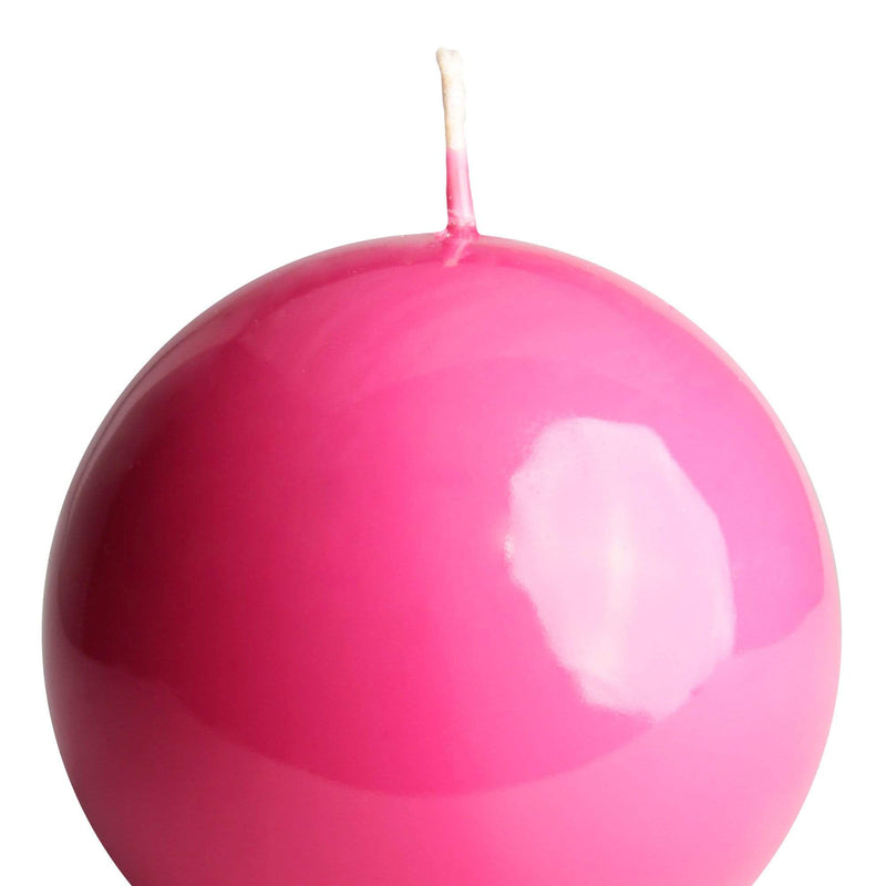 aqasha® Kugelkerze - Paraffin - gelackt - pink (Ø = 8cm)