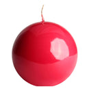 aqasha® Kugelkerze - Paraffin - gelackt - rot (Ø = 8cm)