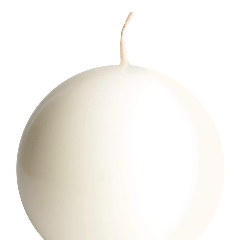 aqasha® Kugelkerze - Paraffin - gelackt - weiß (Ø = 8cm)