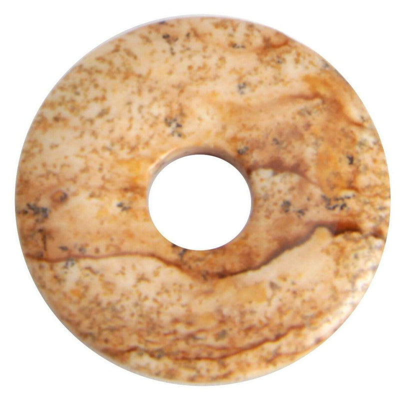 aqasha® Anhänger Landschaftsjaspis - Donut für Halskette (3x3 cm)