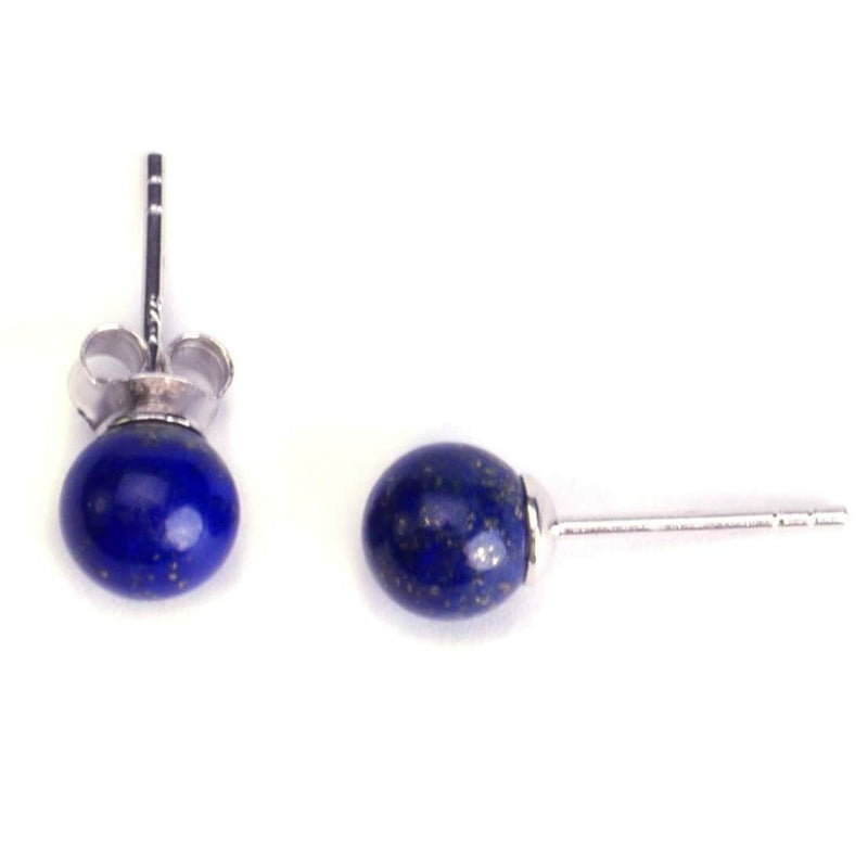 aqasha® Ohrringe Lapislazuli, Sterlingsilber 925 - Ohrstecker (1,8x1,2 cm)