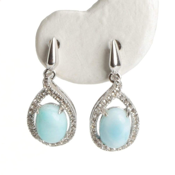 aqasha® Larimar & Topas - Ohrschmuck (1,3x1,1 cm)