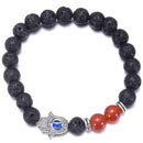 aqasha® Armband Lavastein & Achat rot - Armband - Hand der Fatima (0,8 cm)