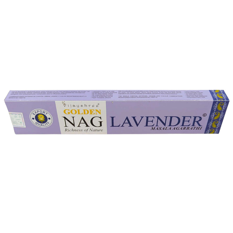 Vijayshree Golden Nag Lavender, Lavendel Räucherstäbchen, 15g, 21cm, Brenndauer 40min