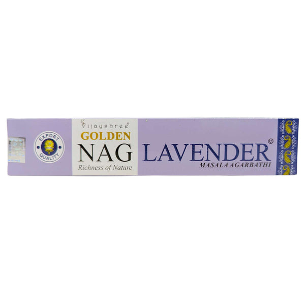 Räucherstäbchen Vijayshree Golden Nag Lavender, Lavendel 15g, 21cm, Brenndauer 40min